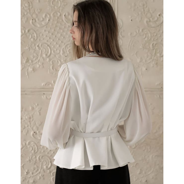 袖シアータックペプラムブラウス | Re:EDIT | 詳細画像13 