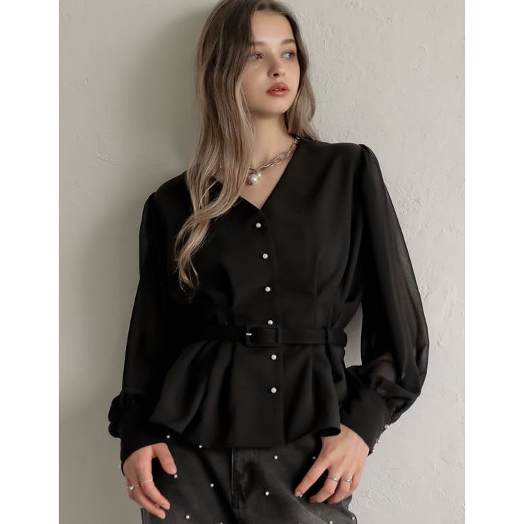 袖シアータックペプラムブラウス | Re:EDIT | 詳細画像3 