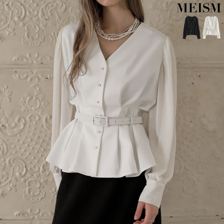 袖シアータックペプラムブラウス | Re:EDIT | 詳細画像1 