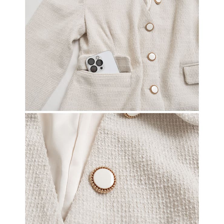 ドビーツイードフラットカラージャケット | Re:EDIT | 詳細画像21 