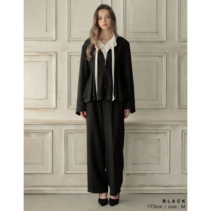 ライトツイードペプラムVネックジャケット | Re:EDIT | 詳細画像10 