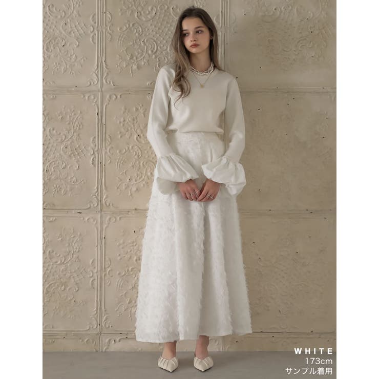 ジャカードフリンジロングフレアスカート | Re:EDIT | 詳細画像8 