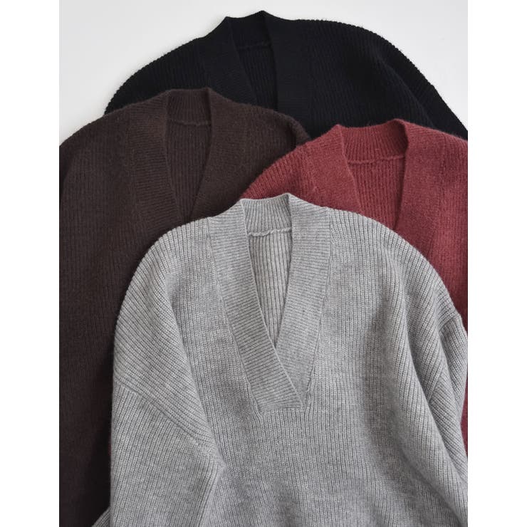 深Vネックニットプルオーバー | Re:EDIT | 詳細画像2 