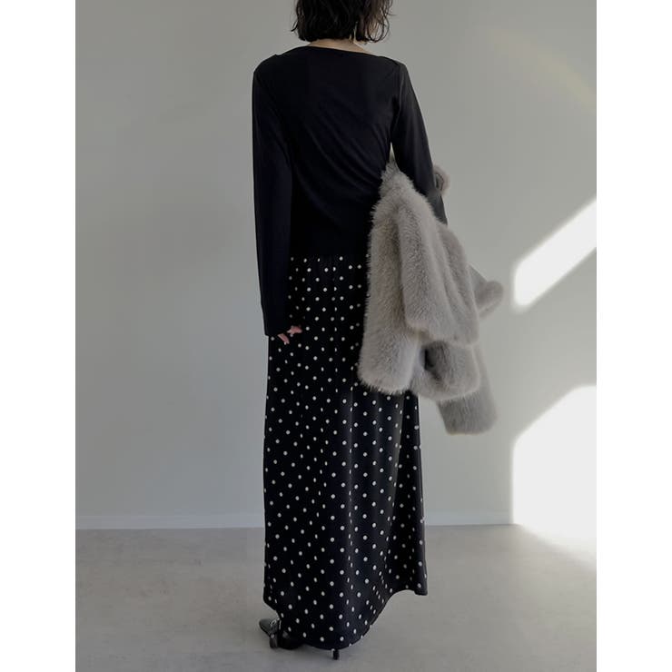 [汗じみ防止][UVカット]リブカットソードレープトップス | Re:EDIT | 詳細画像12 