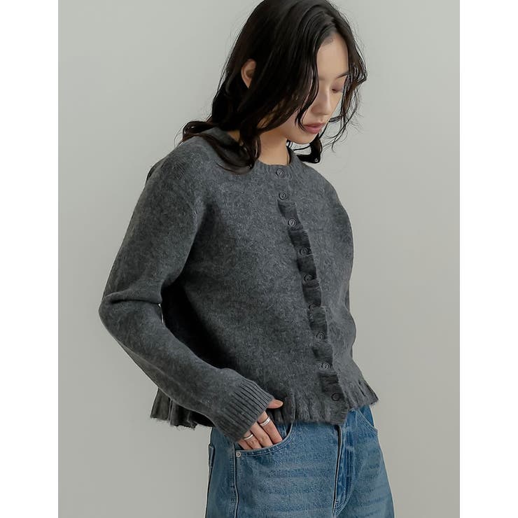 [2025 WINTER COLLECTION]メランジニットフリルカーディガン | Re:EDIT | 詳細画像10 