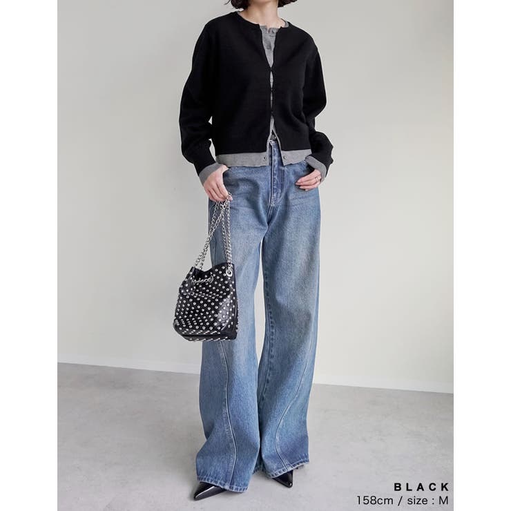 [2025AW COLLECTION]クルーネックレイヤード風カーディガン | Re:EDIT | 詳細画像13 