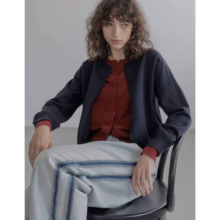 [2025AW COLLECTION]クルーネックレイヤード風カーディガン | Re:EDIT | 詳細画像31 