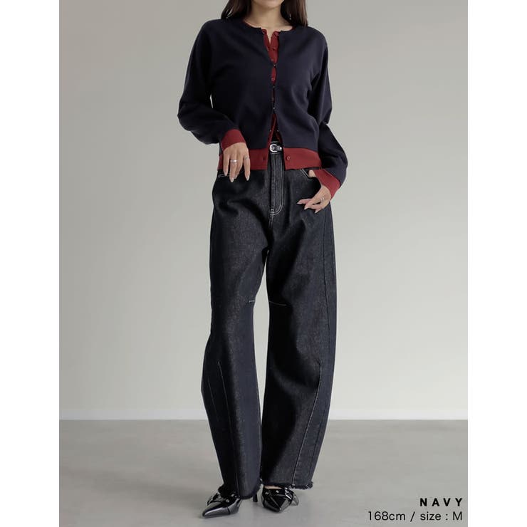 [2025AW COLLECTION]クルーネックレイヤード風カーディガン | Re:EDIT | 詳細画像34 