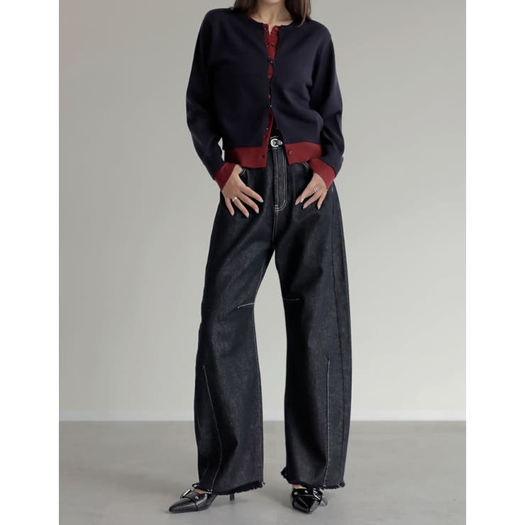 [2025AW COLLECTION]クルーネックレイヤード風カーディガン | Re:EDIT | 詳細画像37 