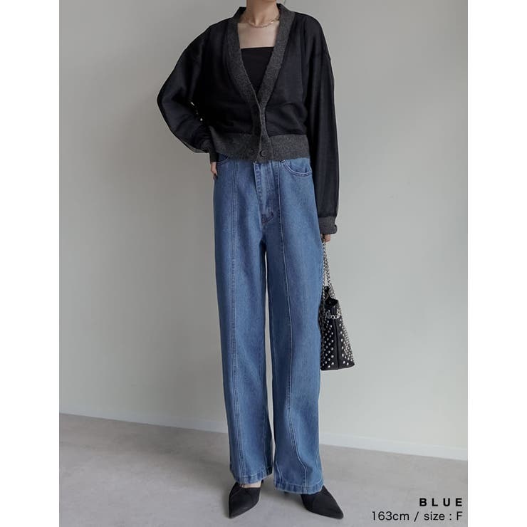 ウエストアシンメトリーストレートデニムパンツ | Re:EDIT | 詳細画像11 