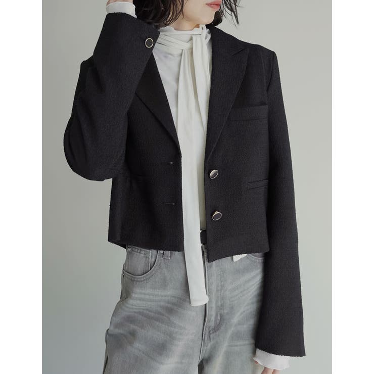 [2025AW COLLECTION]ツイードクロップドテーラードジャケット | Re:EDIT | 詳細画像3 