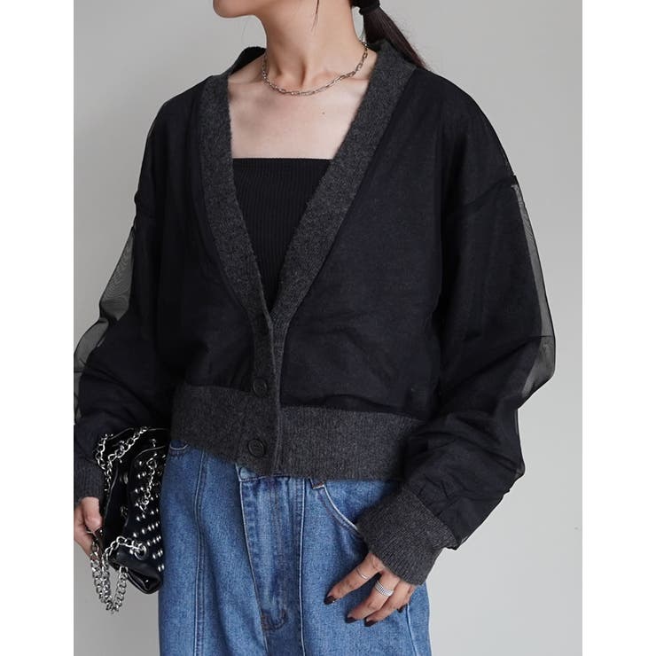 チュールレイヤードニットカーディガン | Re:EDIT | 詳細画像11 