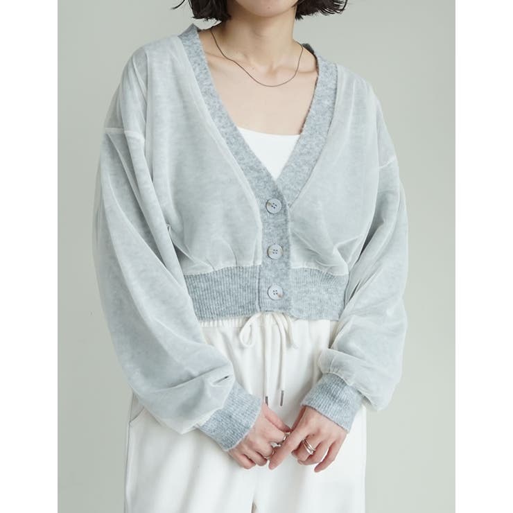 チュールレイヤードニットカーディガン | Re:EDIT | 詳細画像16 