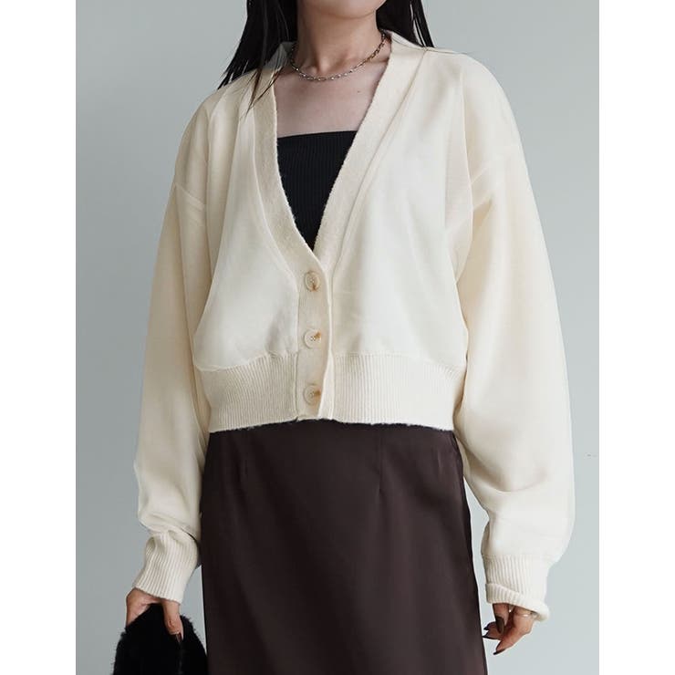 チュールレイヤードニットカーディガン | Re:EDIT | 詳細画像3 