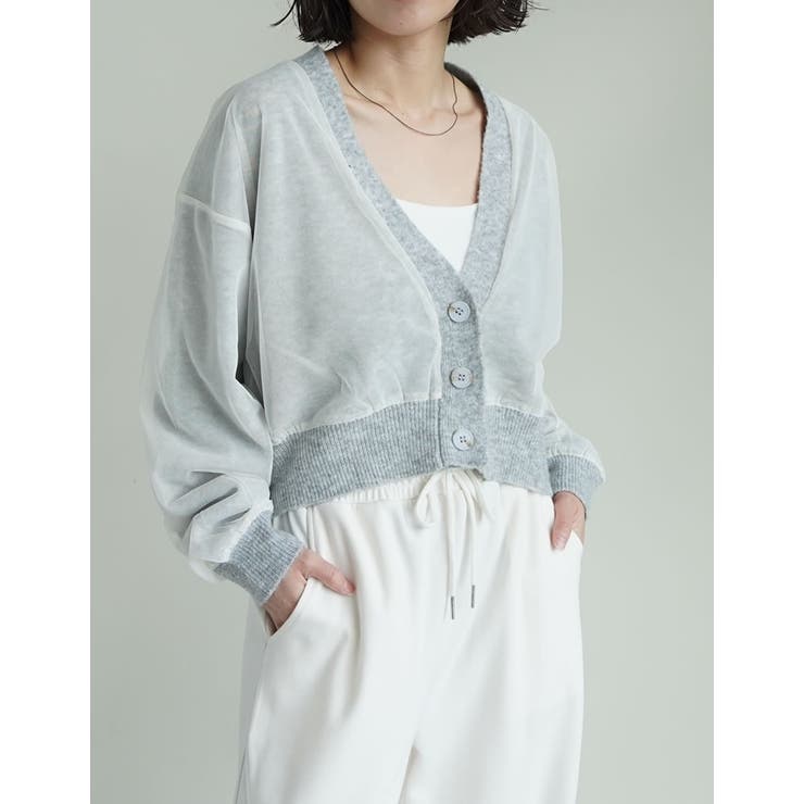 チュールレイヤードニットカーディガン | Re:EDIT | 詳細画像5 