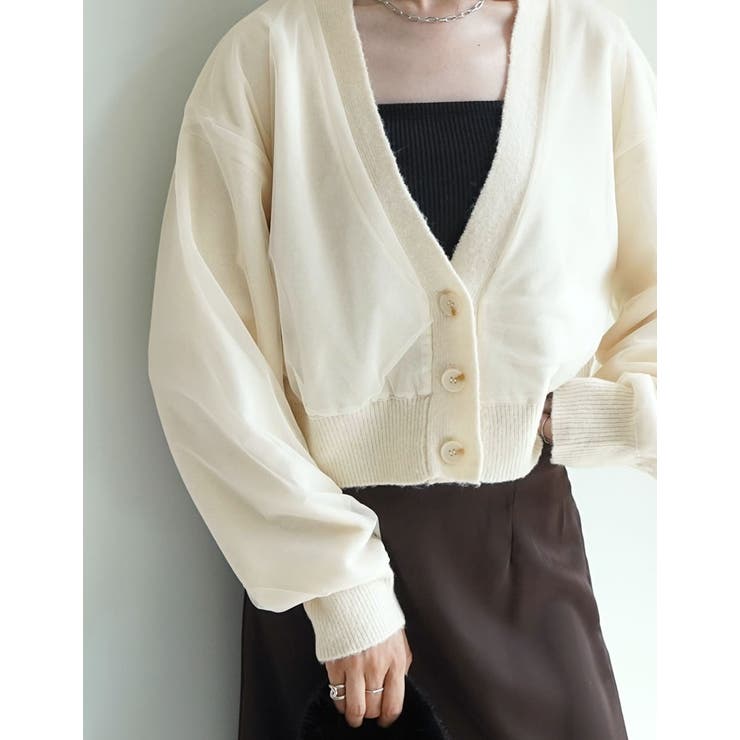 チュールレイヤードニットカーディガン | Re:EDIT | 詳細画像9 