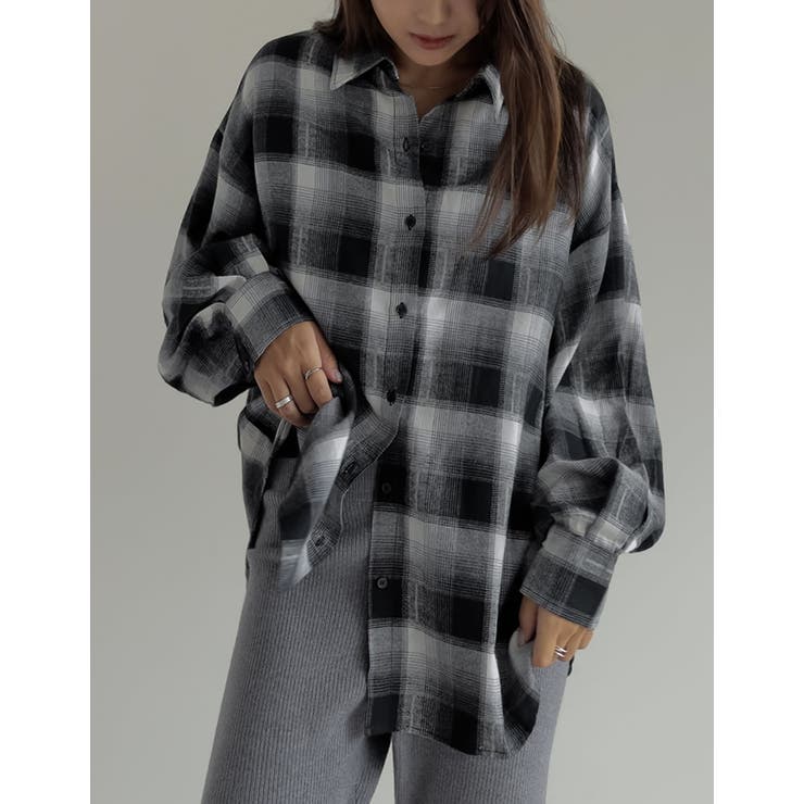 [2025AW COLLECTION]オンブレチェックオーバーサイズシャツ | Re:EDIT | 詳細画像11 