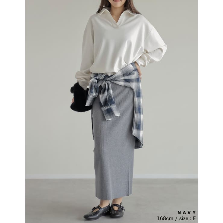 [2025AW COLLECTION]オンブレチェックオーバーサイズシャツ | Re:EDIT | 詳細画像17 