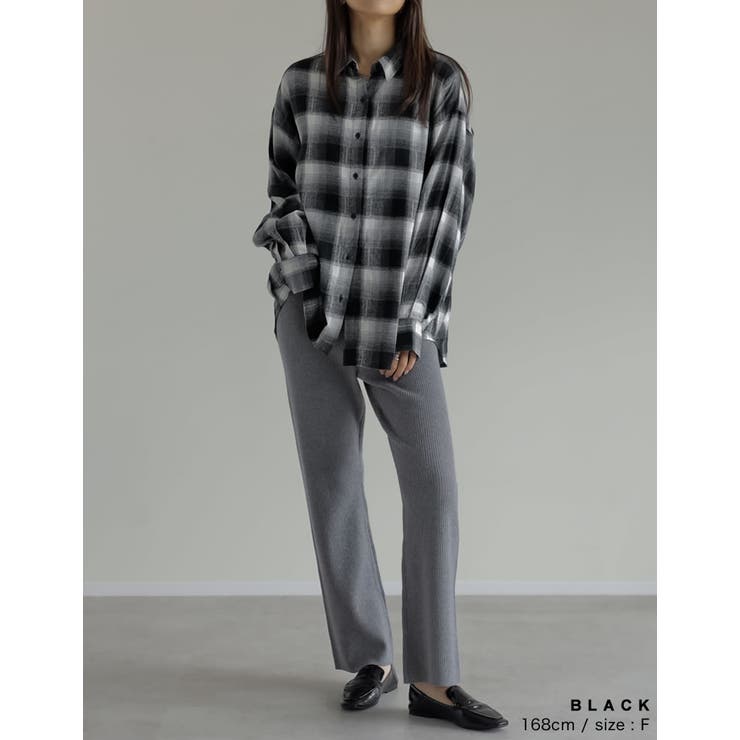 [2025AW COLLECTION]オンブレチェックオーバーサイズシャツ | Re:EDIT | 詳細画像10 