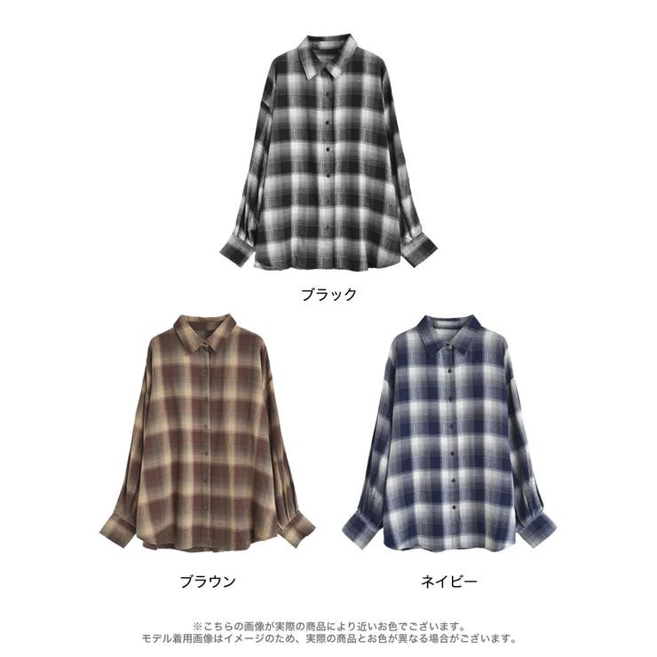 [2025AW COLLECTION]オンブレチェックオーバーサイズシャツ | Re:EDIT | 詳細画像18 