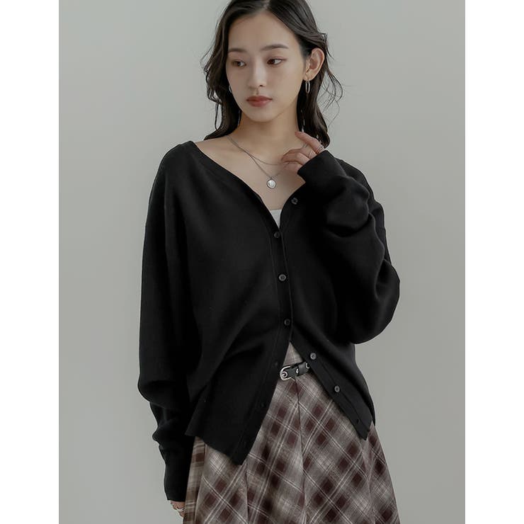 無地orアーガイル2WAYジャガードニットカーディガン | Re:EDIT | 詳細画像3 