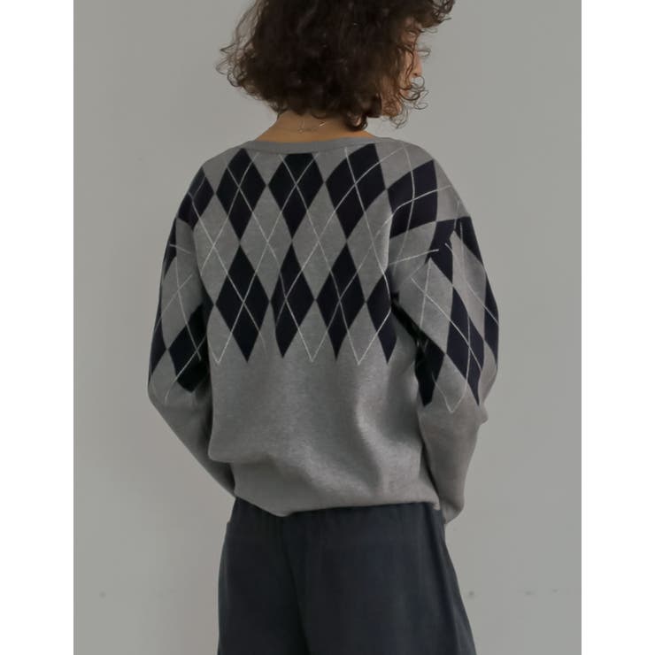 無地orアーガイル2WAYジャガードニットカーディガン | Re:EDIT | 詳細画像9 