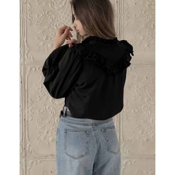 フレアスリーブフリルカッティングボウタイリボンブラウス | Re:EDIT | 詳細画像14 