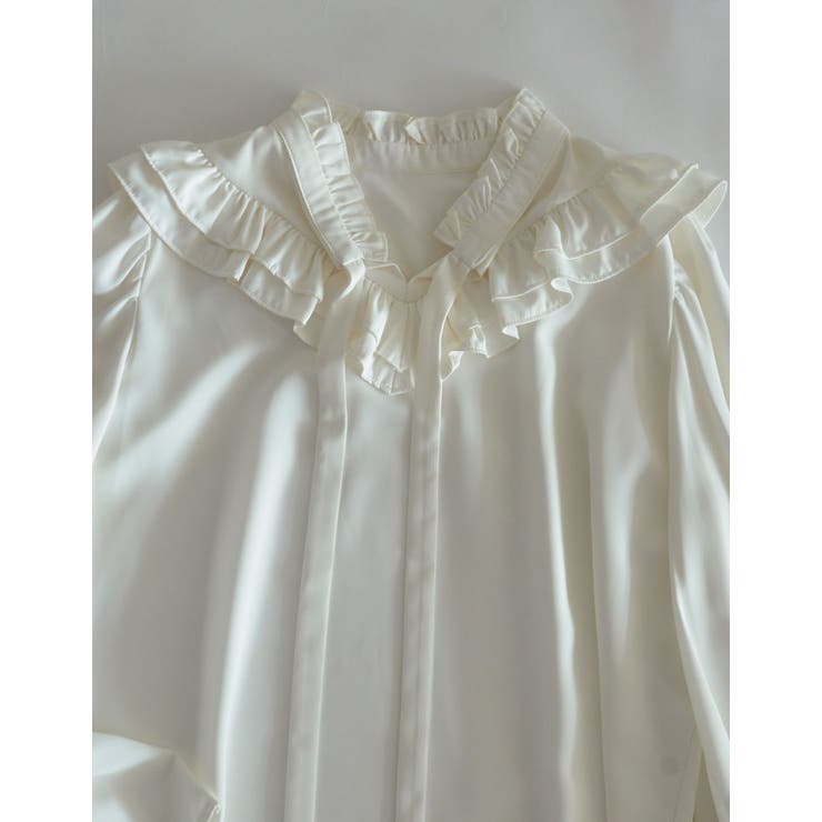 フレアスリーブフリルカッティングボウタイリボンブラウス | Re:EDIT | 詳細画像19 