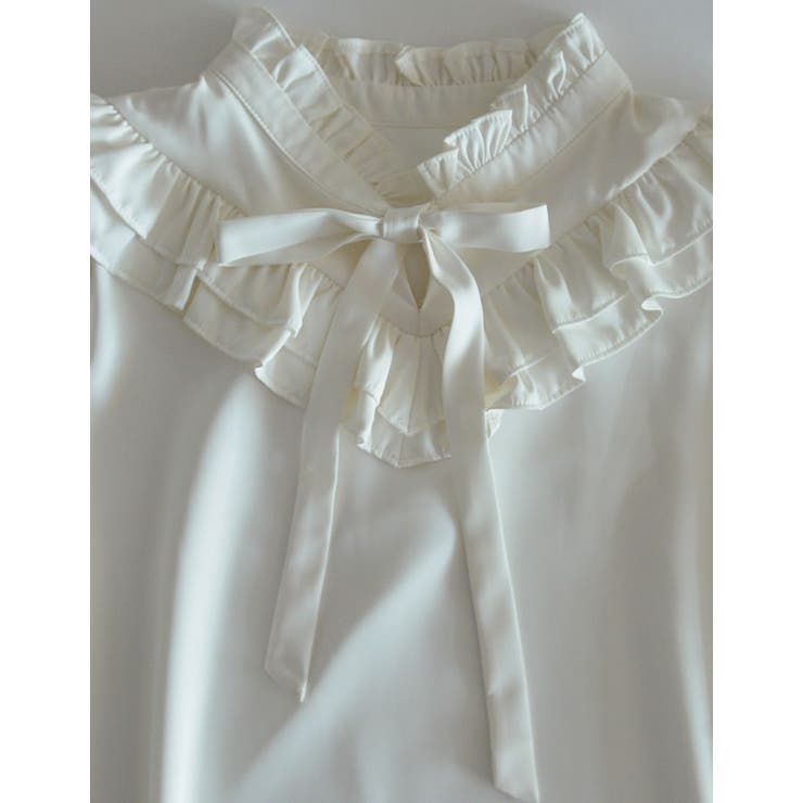 フレアスリーブフリルカッティングボウタイリボンブラウス | Re:EDIT | 詳細画像21 