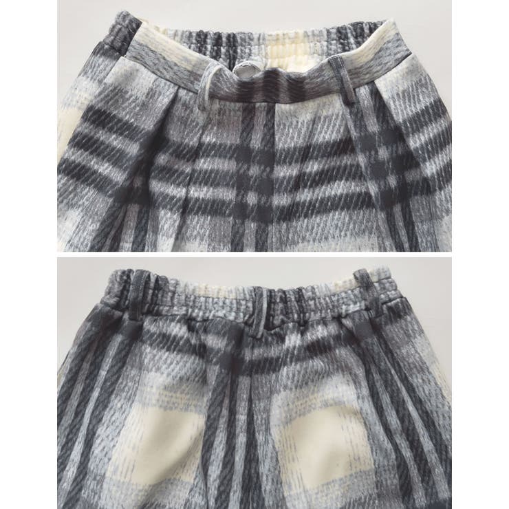 起毛ストレッチシャギーチェック柄ワイドパンツ | Re:EDIT | 詳細画像13 