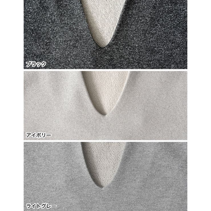 ラメ裏毛スウェット深Vネックプルオーバー | Re:EDIT | 詳細画像19 