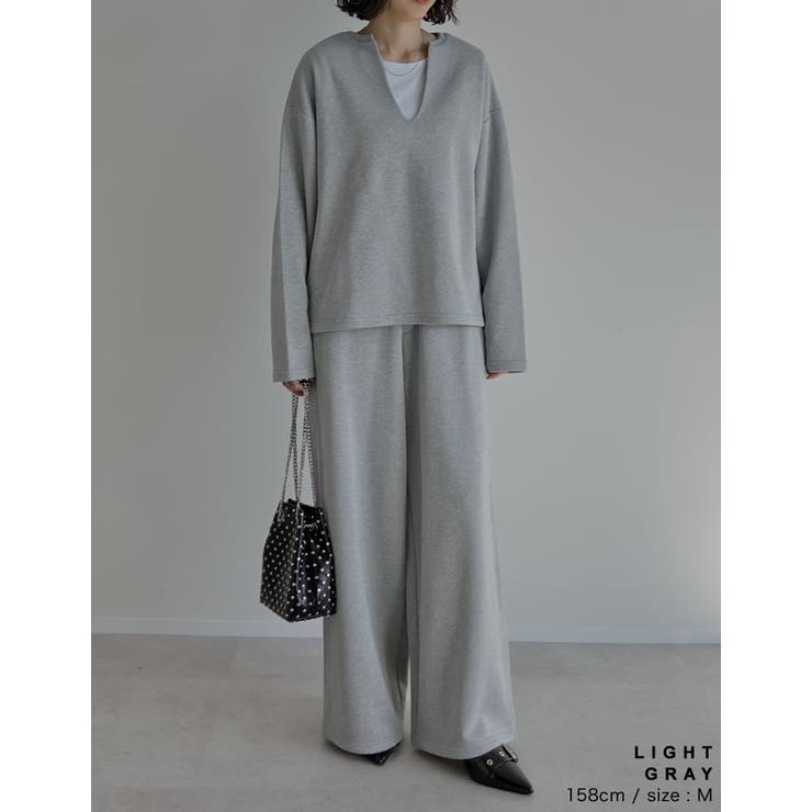 ラメ裏毛スウェット深Vネックプルオーバー | Re:EDIT | 詳細画像13 