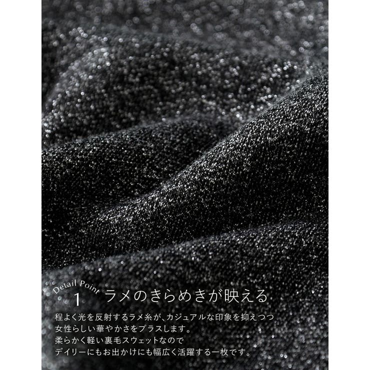 ラメ裏毛スウェット深Vネックプルオーバー | Re:EDIT | 詳細画像6 