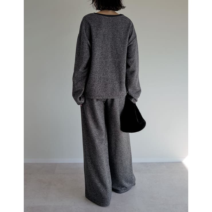 ラメ裏毛スウェット深Vネックプルオーバー | Re:EDIT | 詳細画像10 