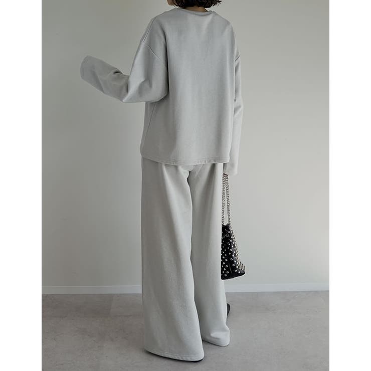 ラメ裏毛スウェット深Vネックプルオーバー | Re:EDIT | 詳細画像22 