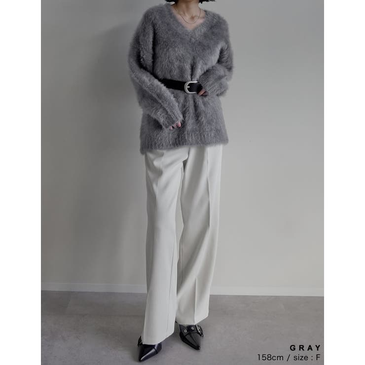 [2025AW COLLECTION]ネコヤーンVネックニットプルオーバー | Re:EDIT | 詳細画像10 