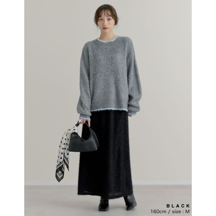 [低身長サイズ有]ラメシャギーナローロングスカート | Re:EDIT | 詳細画像9 