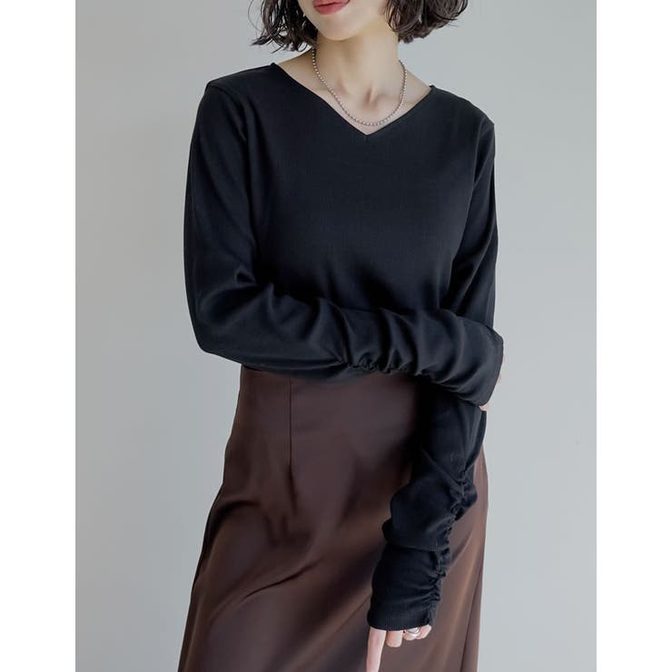 [乾燥機対応][汗じみ防止][UVカット]選べるネックデザインリブカットソー袖ギ… | Re:EDIT | 詳細画像29 