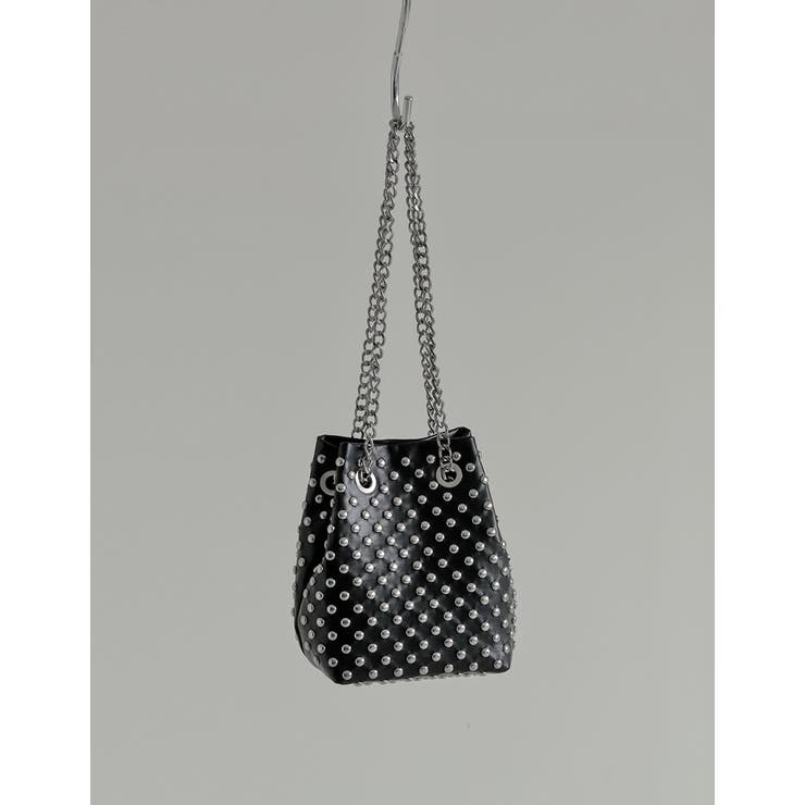 フェイクレザースタッズ付きチェーンバッグ | Re:EDIT | 詳細画像13 