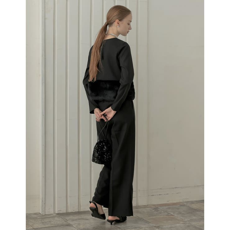 微起毛ツイル裾ファー切り替え長袖トップス | Re:EDIT | 詳細画像11 