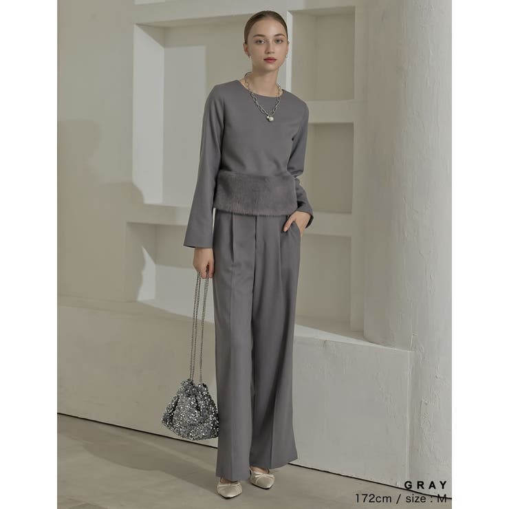 微起毛ツイル裾ファー切り替え長袖トップス | Re:EDIT | 詳細画像12 