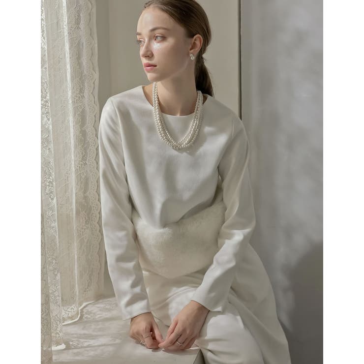 微起毛ツイル裾ファー切り替え長袖トップス | Re:EDIT | 詳細画像16 