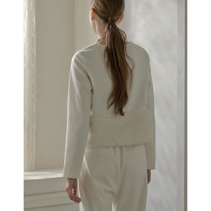 微起毛ツイル裾ファー切り替え長袖トップス | Re:EDIT | 詳細画像17 