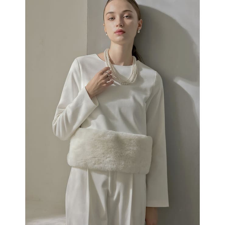 微起毛ツイル裾ファー切り替え長袖トップス | Re:EDIT | 詳細画像5 