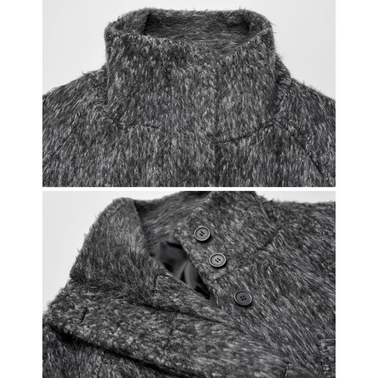 [低身長サイズ有]ミックスシャギースタンドカラーベルト付きコート | Re:EDIT | 詳細画像22 