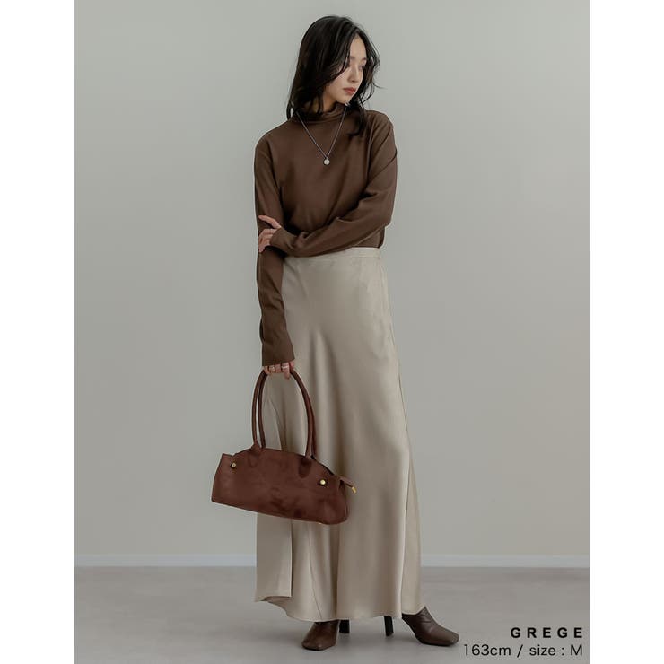 シワ加工サテン切り替えナロースカート | Re:EDIT | 詳細画像15 