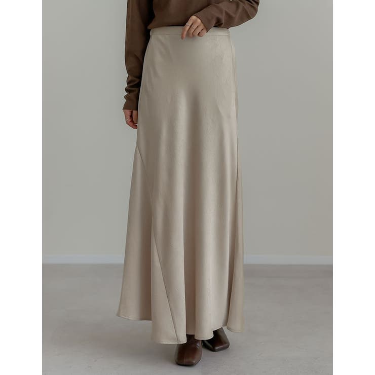 シワ加工サテン切り替えナロースカート | Re:EDIT | 詳細画像16 