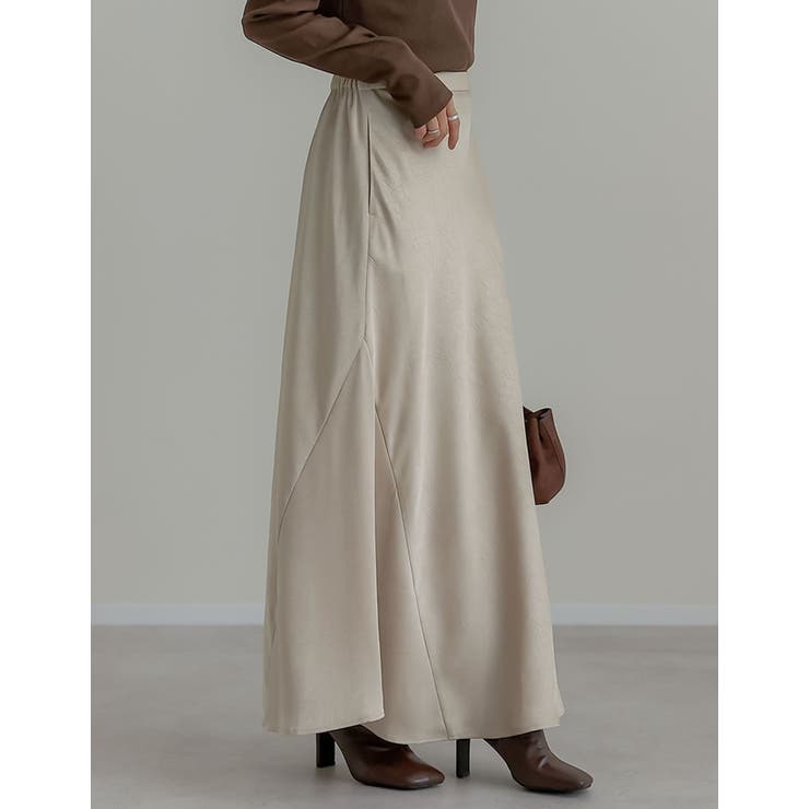 シワ加工サテン切り替えナロースカート | Re:EDIT | 詳細画像17 