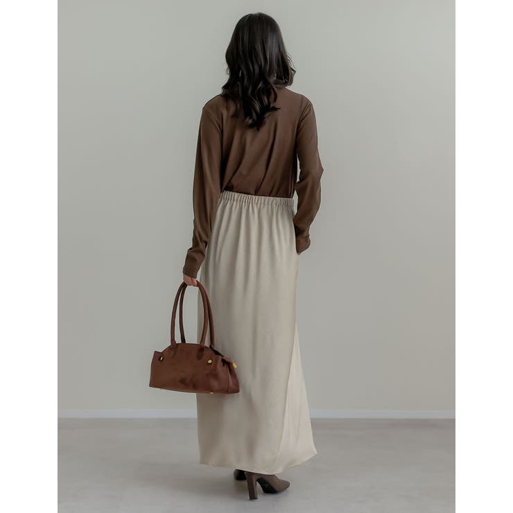 シワ加工サテン切り替えナロースカート | Re:EDIT | 詳細画像21 