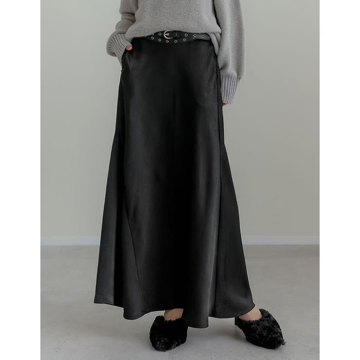 シワ加工サテン切り替えナロースカート | Re:EDIT | 詳細画像22 